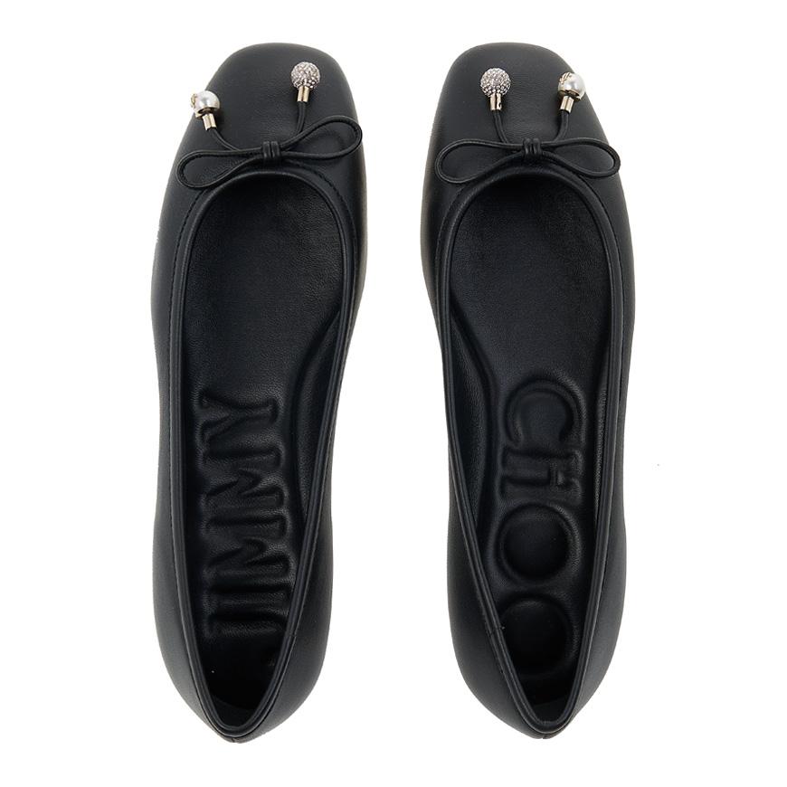 Jimmy Choo Black Nappa ELME Flat Women’s Shoes