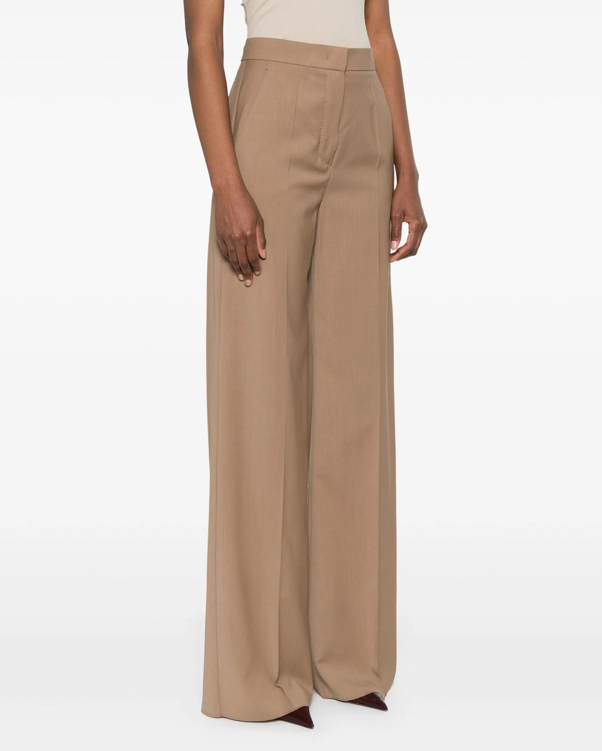 Max Mara Virgin Wool Wide-Leg Classic Pants 2521136121600 004 010