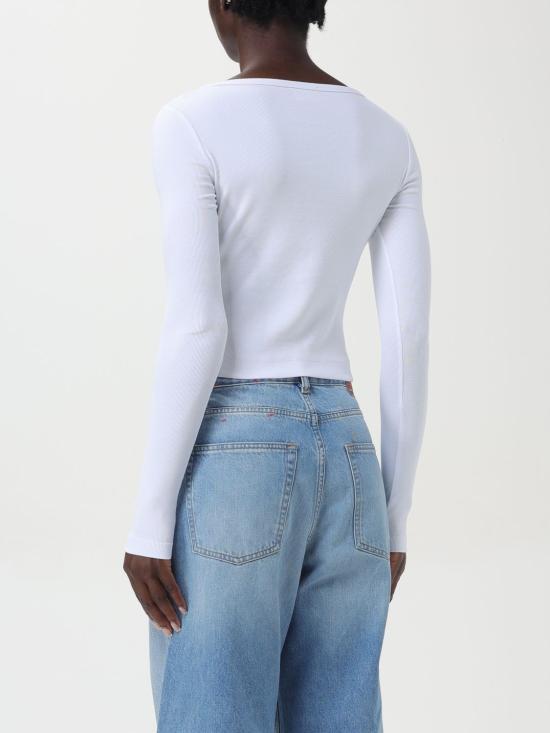 DIESEL T Logo Long Sleeve T-Shirt White Women’s