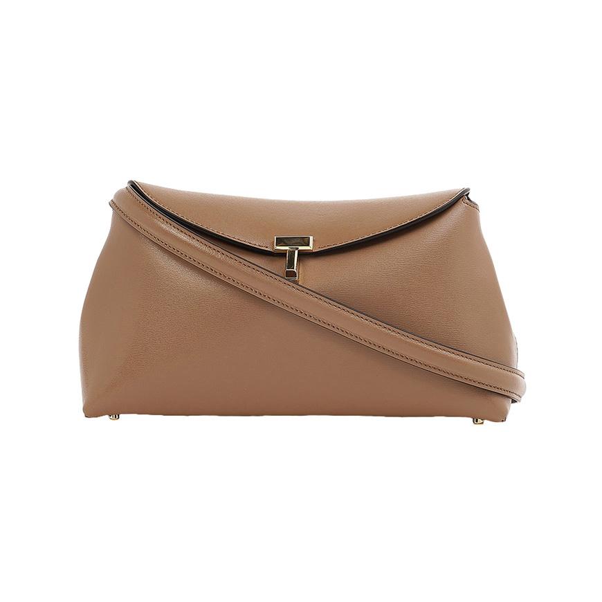 Toteme T-Lock Leather Clutch Bag for Women 234 WAL950 LE0025