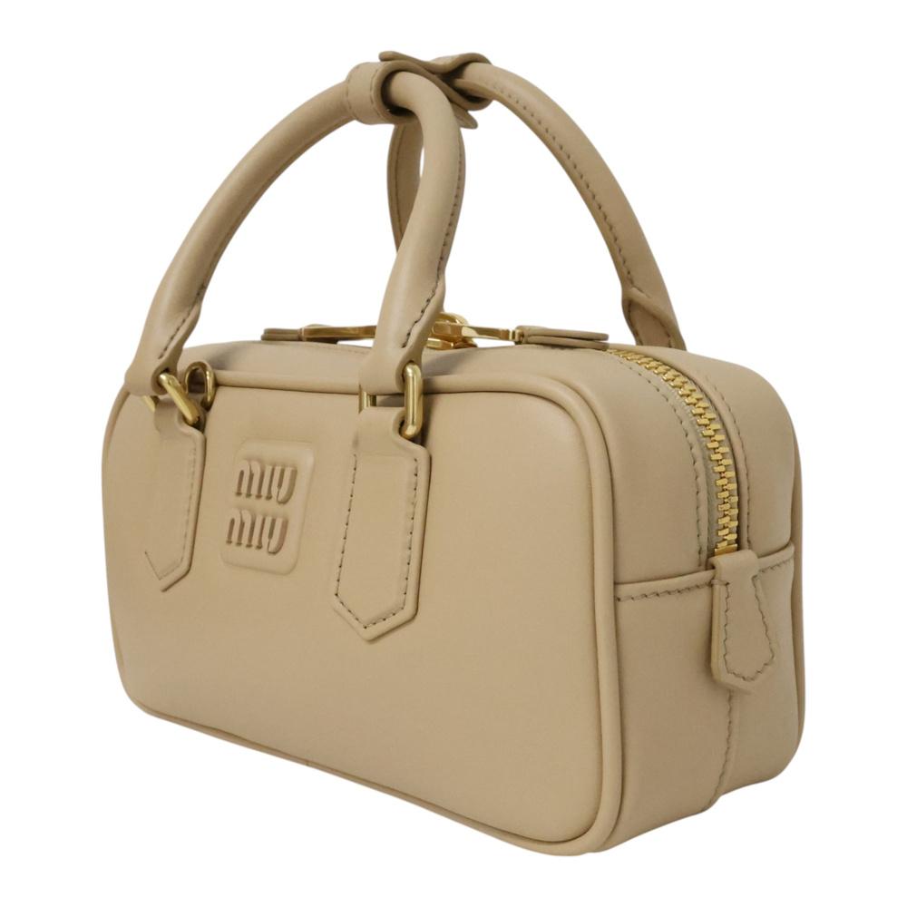 Miu Miu Arcadie Leather Tote Bag Black