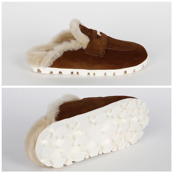 Miu Miu Suede Penny Loafer Mule Slippers 5D058E Z0G F0324