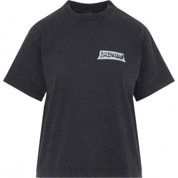 BALENCIAGA Women’s Masking Tape Medium Fit T-Shirt