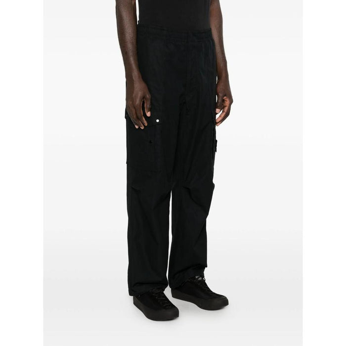 STONE ISLAND All-Weather Cotton Canvas Cargo Pants Men Black
