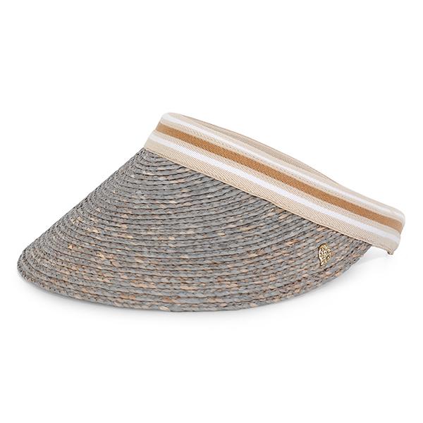 HELEN KAMINSKI Eclipse Melange Nougat Stripe Bianca Visor Sun Cap HAT50265 EMNUS