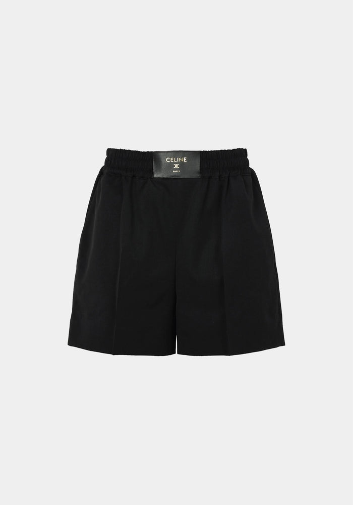 CELINE Black Wool Twill Shorts