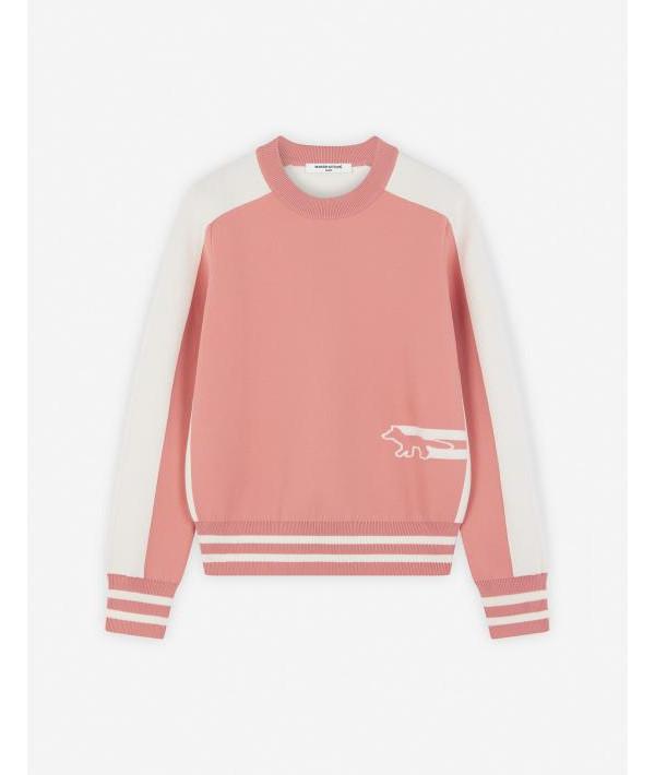 Maison Kitsune Flash Fox Logo Crewneck Sweatshirt - Pink Cot NW00803 KM0327 P634