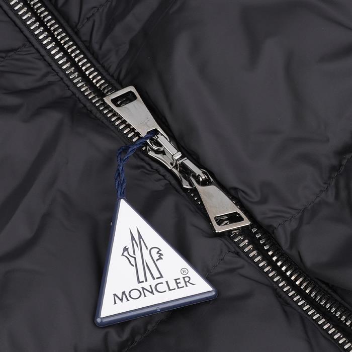 Moncler Hooded Shearling Trim Short Down Jacket Black Women’s