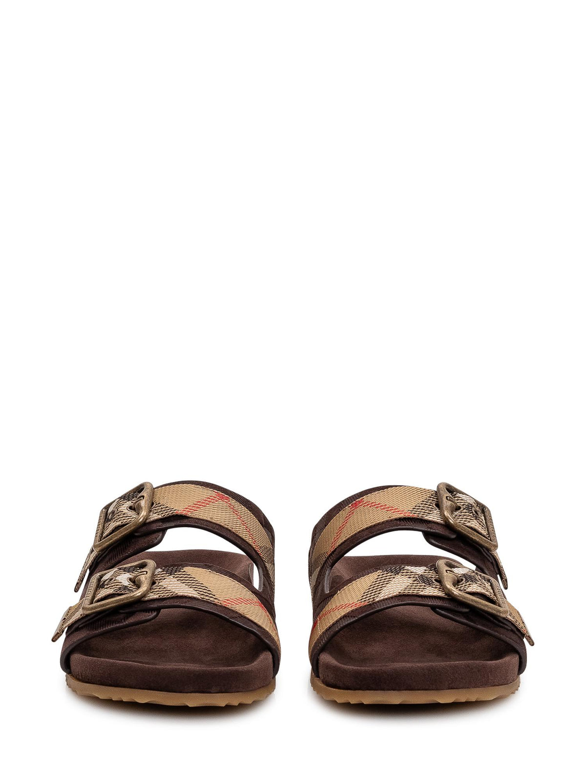 BURBERRY Black Leather Strappy Sandals