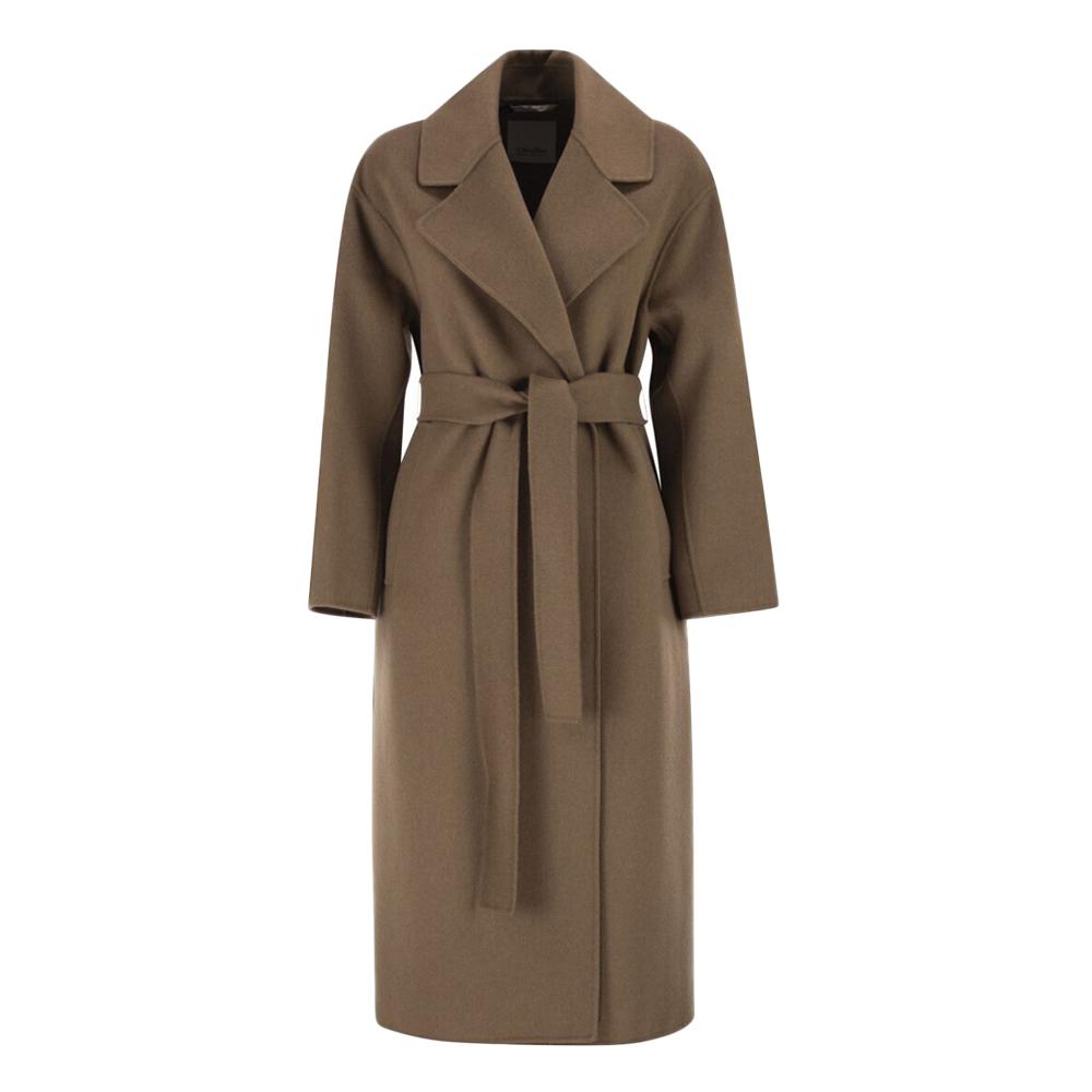 Max Mara Dark Wood Virgin Wool Robe Coat 2619011091 098