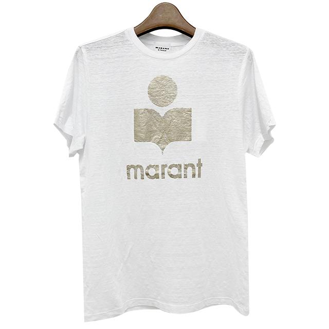 Isabel Marant Etoile Linen Logo Short Sleeve T-Shirt White