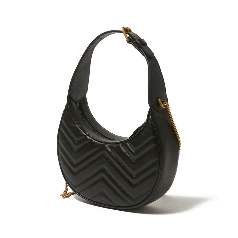 GUCCI Mini Half Moon Marmont Shoulder Bag Crossbody Women 699514