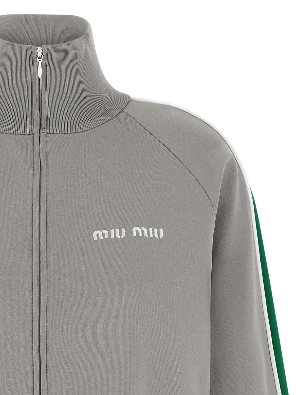 Miu Miu Beige Cotton Logo Sweatshirt