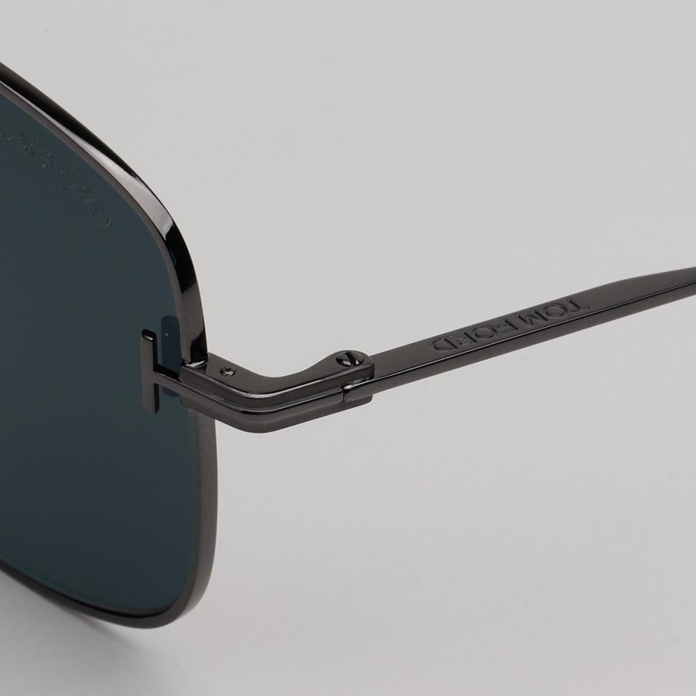 TOM FORD Metal Double Bridge Oversized Aviator Sunglasses Asian Fit TF1144K 08A