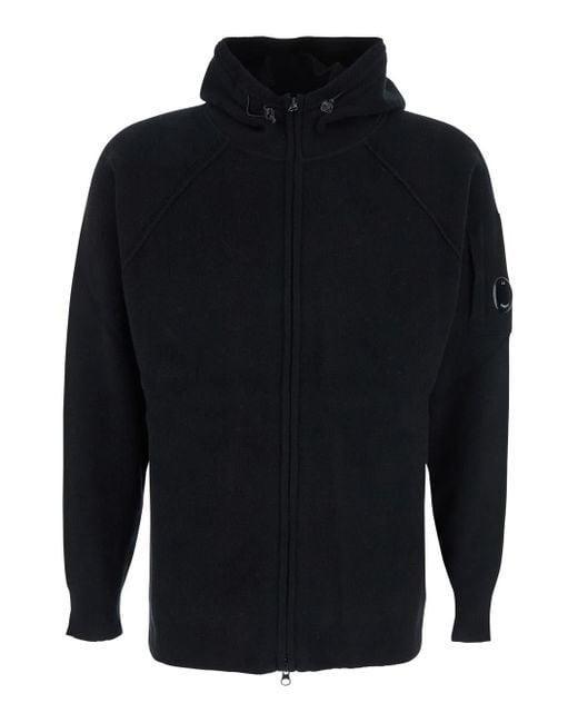 CP Company Lambswool Zip Hoodie Cardigan 19CMKN057A 110149A 888