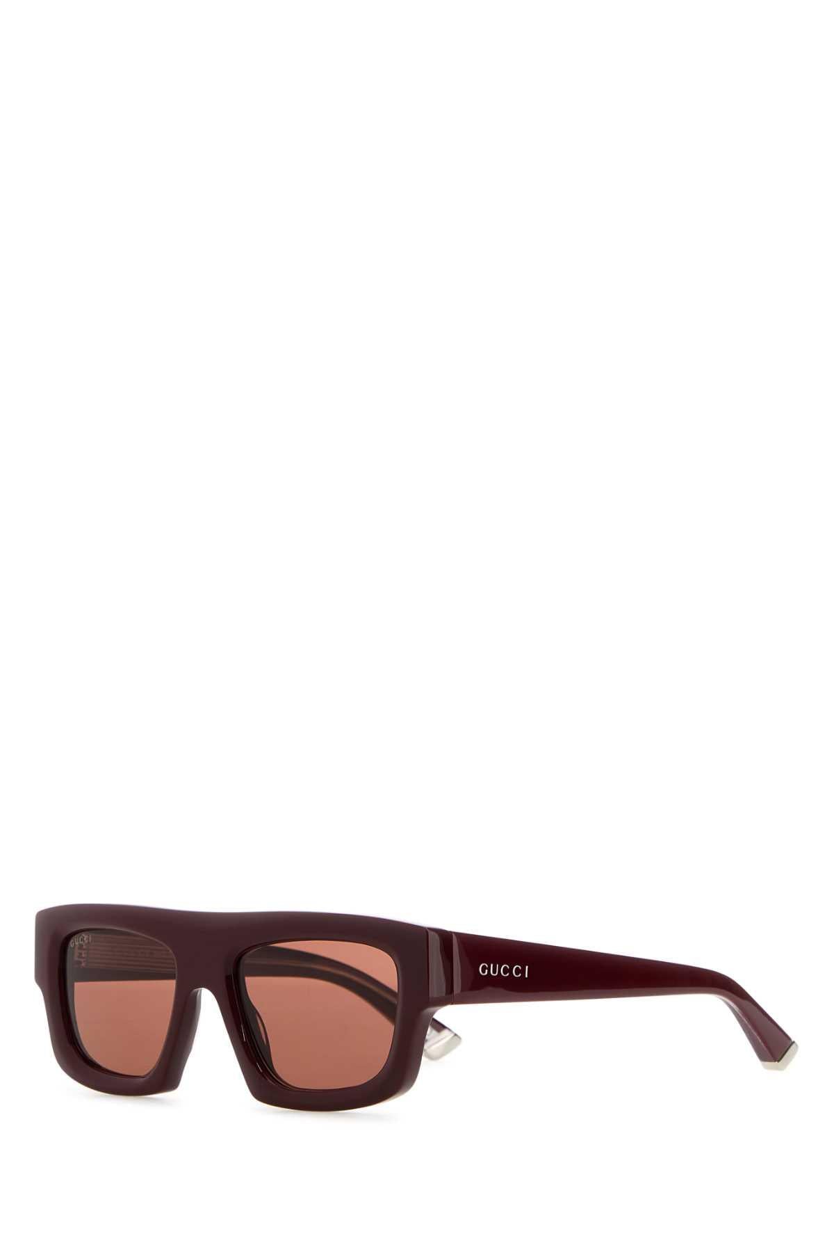 GUCCI Brown Acetate Square Sunglasses for Men