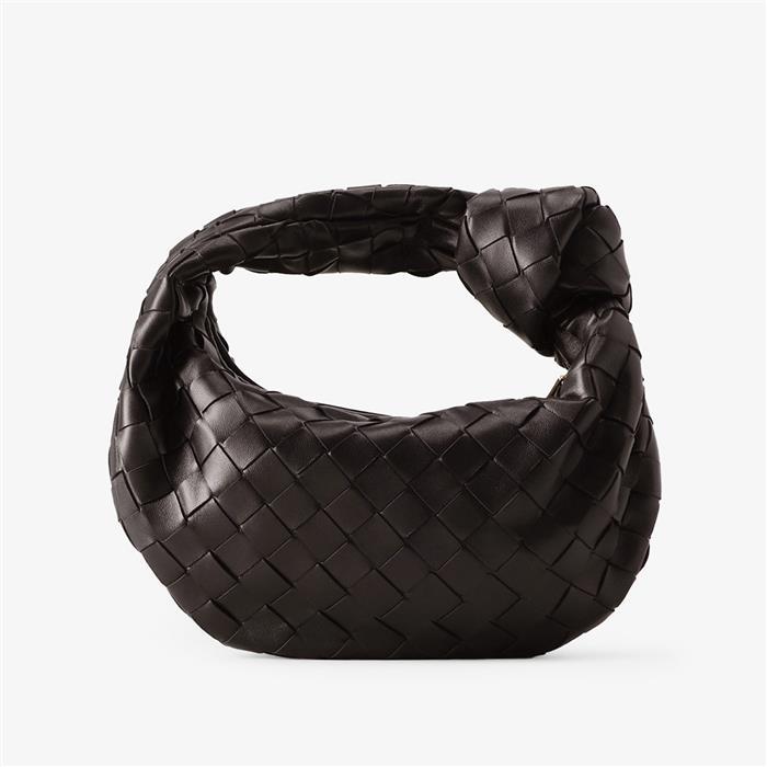 Bottega Veneta Mini Jodie Leather Top Handle Bag Brown Tote