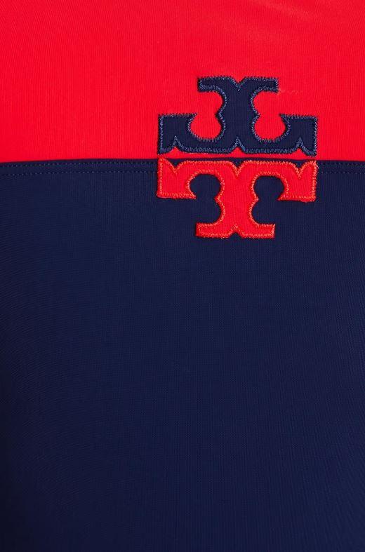 Tory Burch Logo Colorblock One-Piece Swimsuit