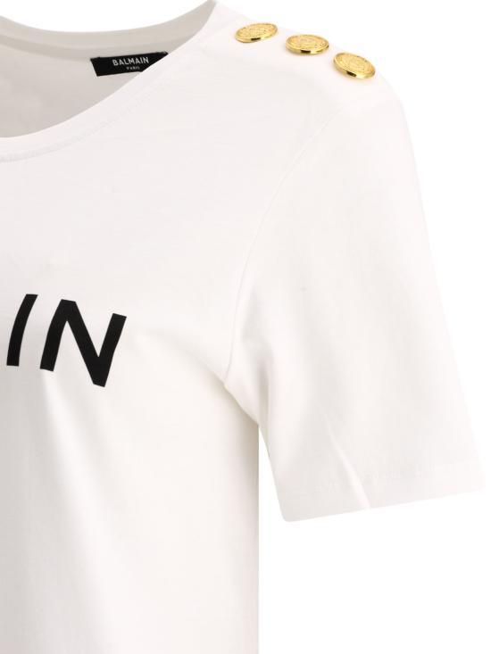 Balmain White Short Sleeve T-Shirt BF1EF005BB 02GAB