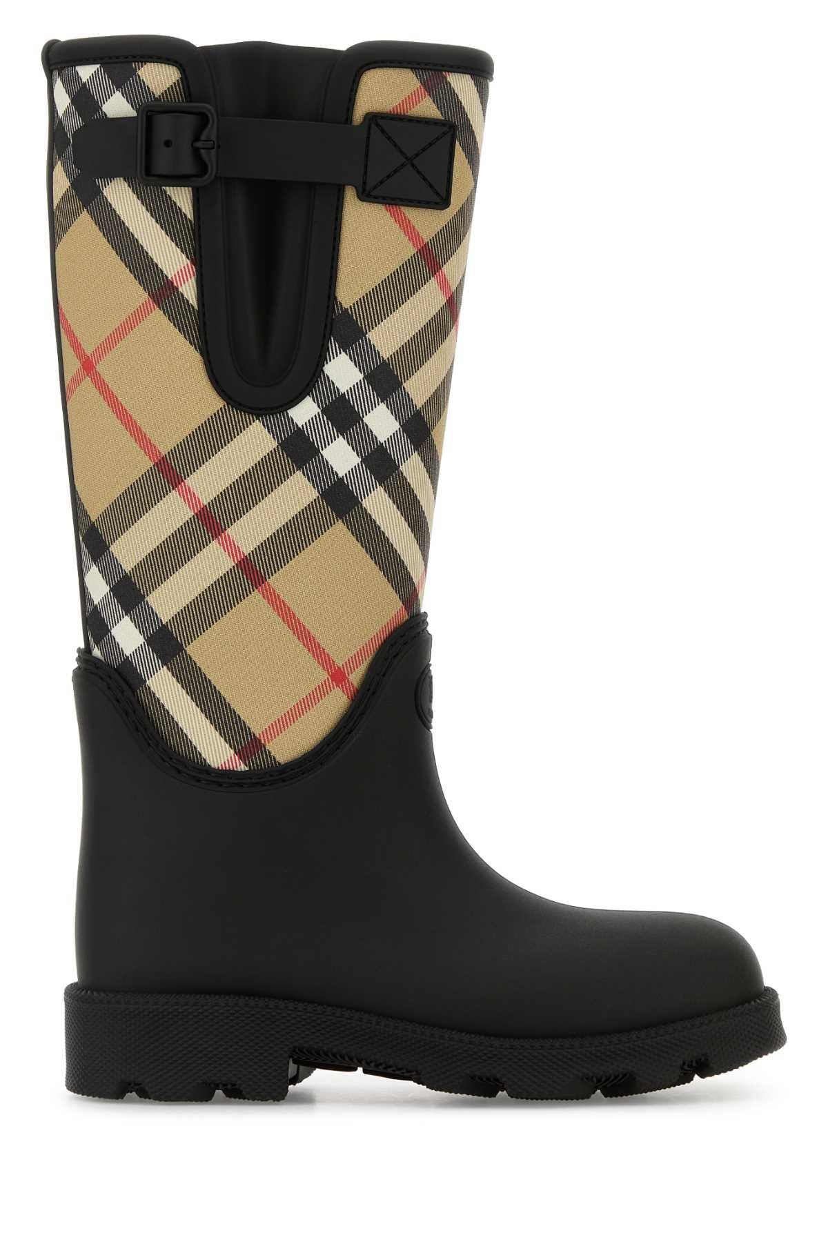 BURBERRY Black Leather Mid-Calf Boots