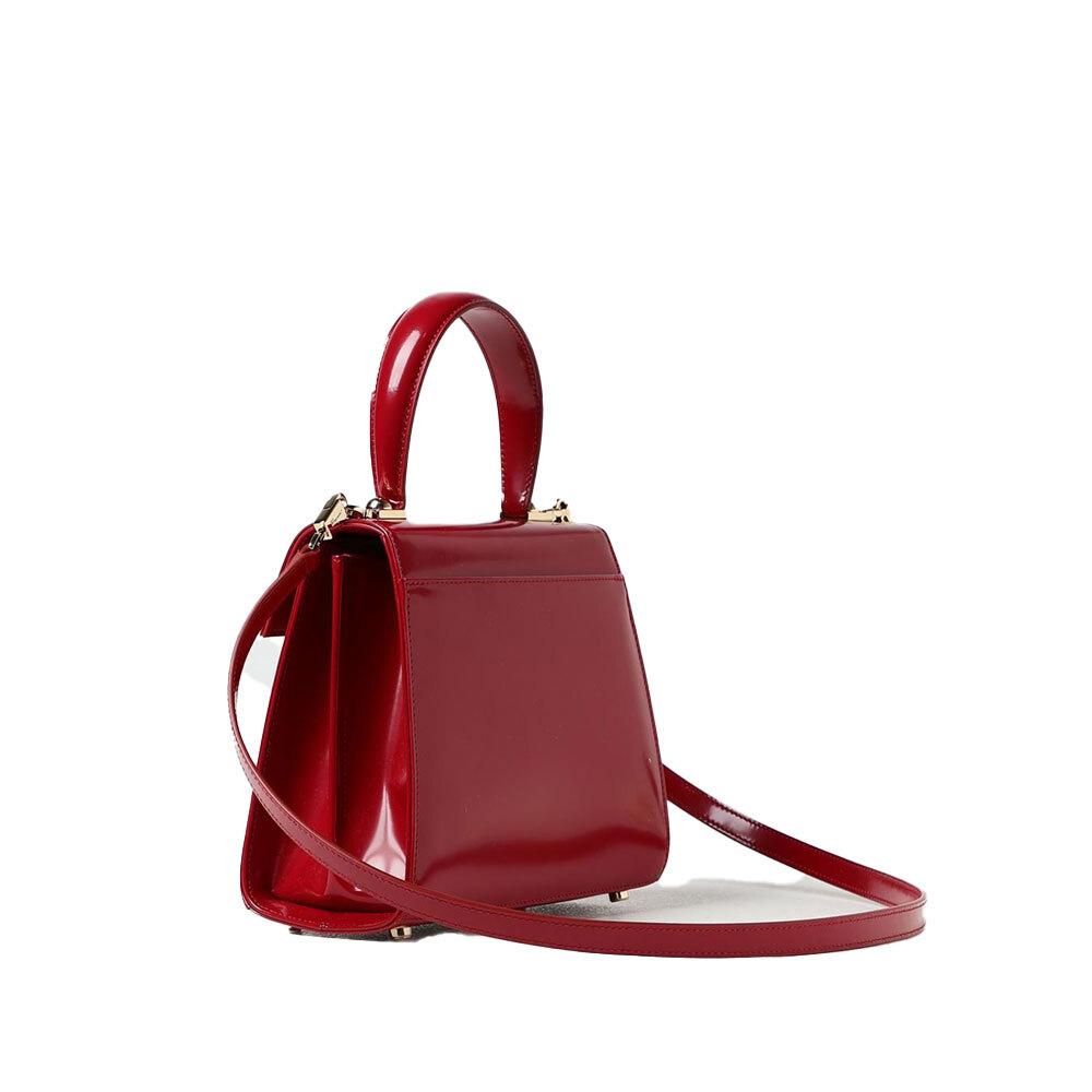 Ferragamo Gancini Top Handle Kelly-Style Small Tote Bag Red 749306