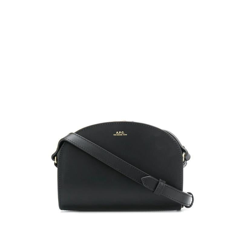 A.P.C. Demi-Lune Mini Crossbody Bag Black Leather Shoulder Bag