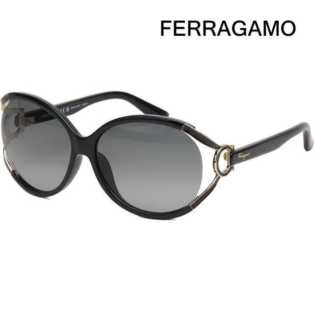 Ferragamo Black Acetate Butterfly Frame Sunglasses Unisex