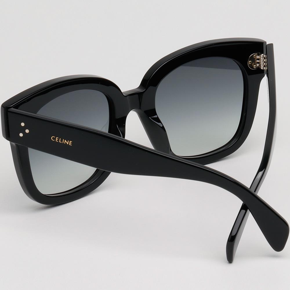 CELINE Thick Acetate Oversized Square Sunglasses Black Unisex
