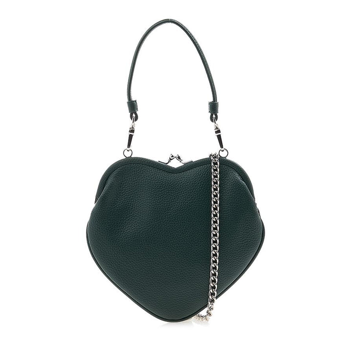 Vivienne Westwood Pelli Heart Frame Shoulder Bag Navy Leather