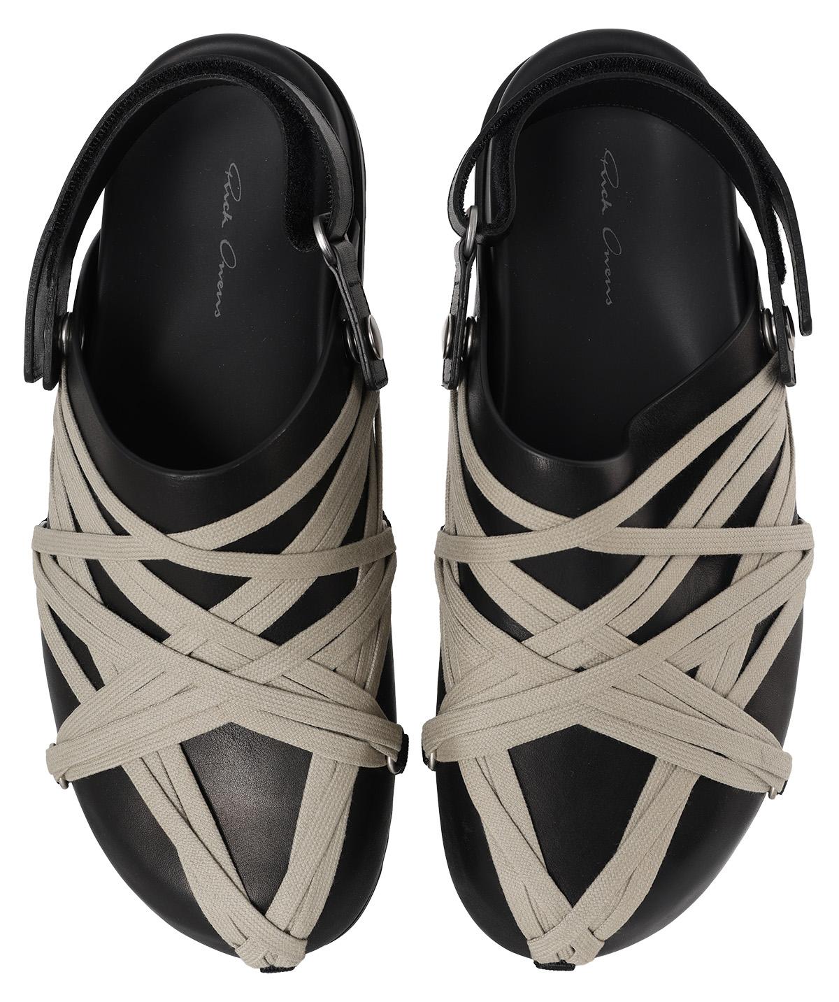 Rick Owens Granola Black Megalace Mule Slippers RU01E5813 LOOW1 09