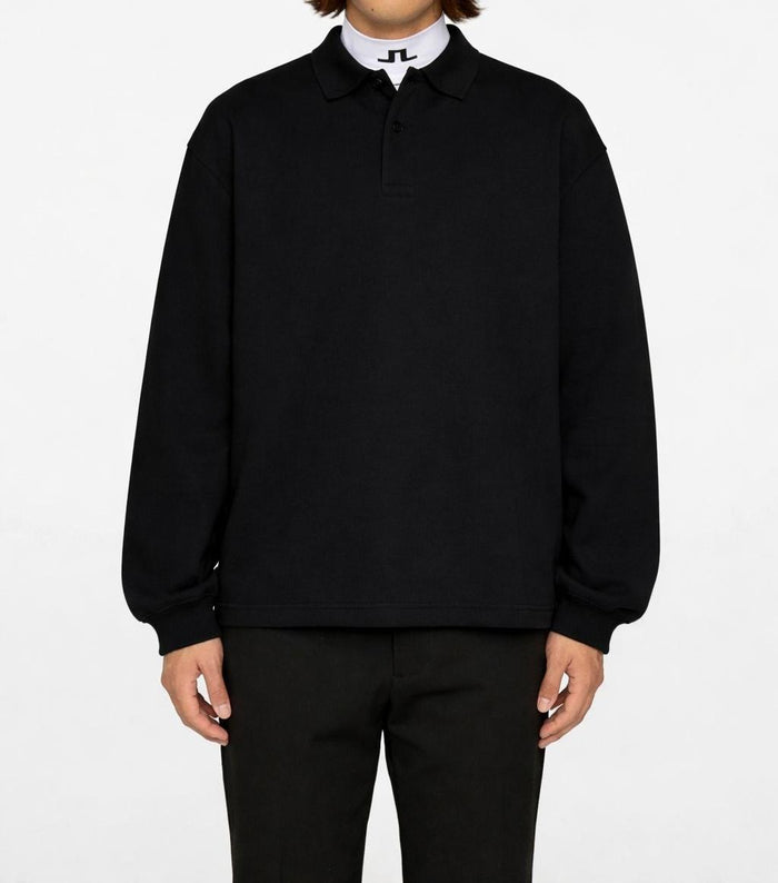 J LINDEBERG Men’s Golf Polo Sweater Long Sleeve Jersey Black