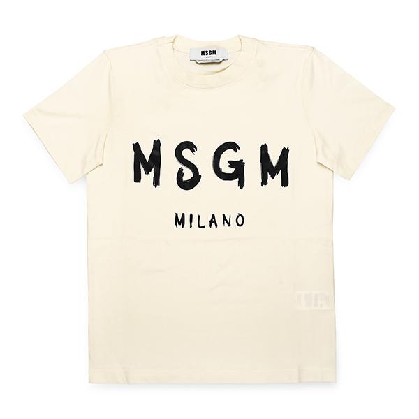 MSGM Brushed Logo Short Sleeve T-Shirt for Women