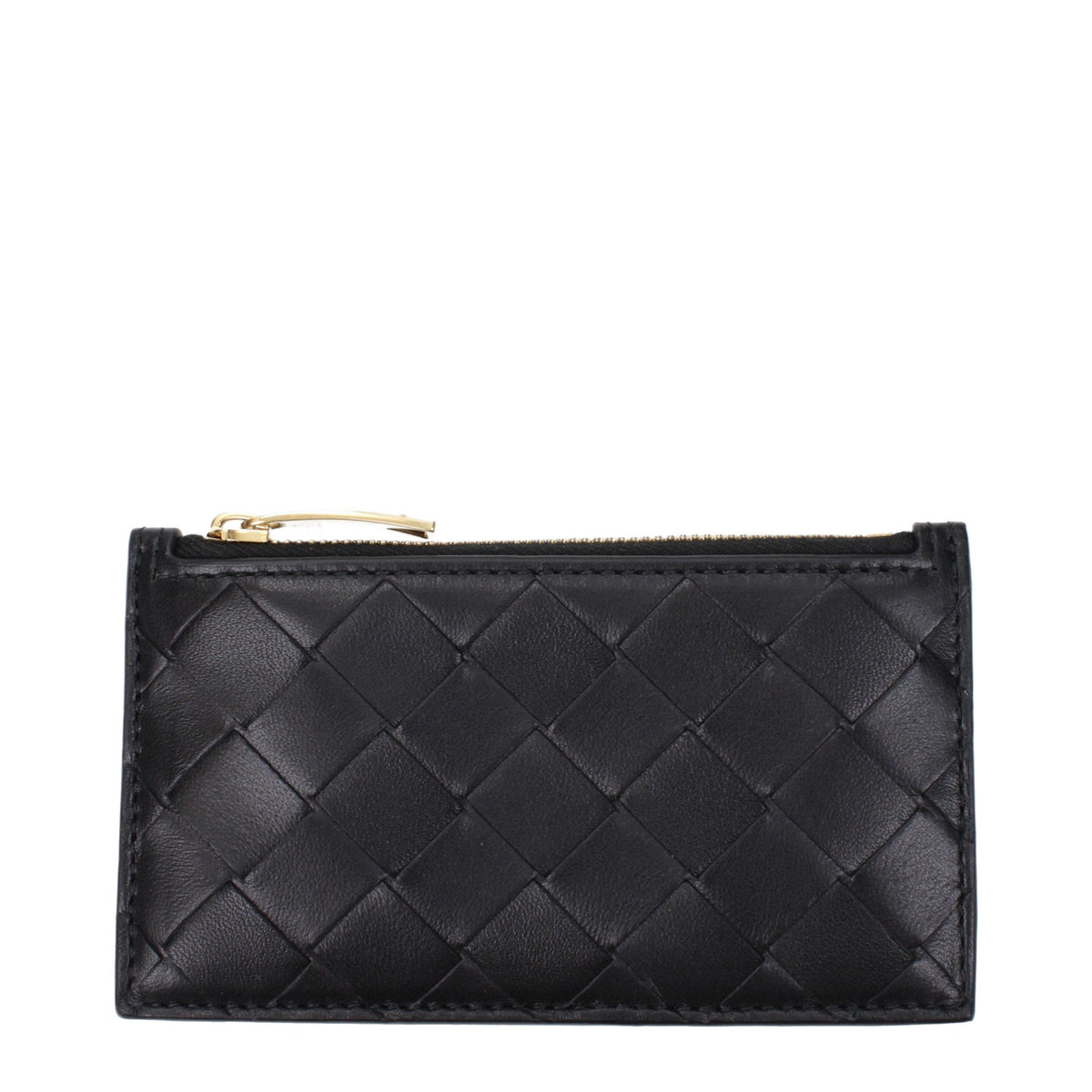 Bottega Veneta Intrecciato Leather Card Holder Black
