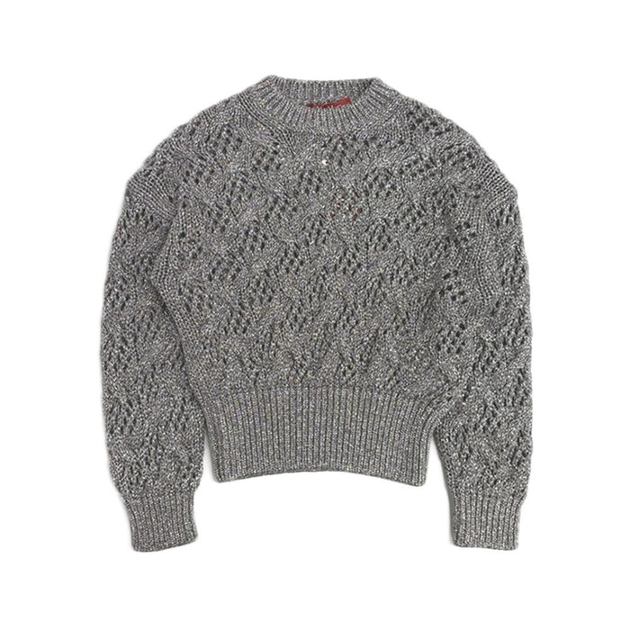 Max Mara PILADE Cordonet Knit Cropped Round Neck Sweater 2526366141 002