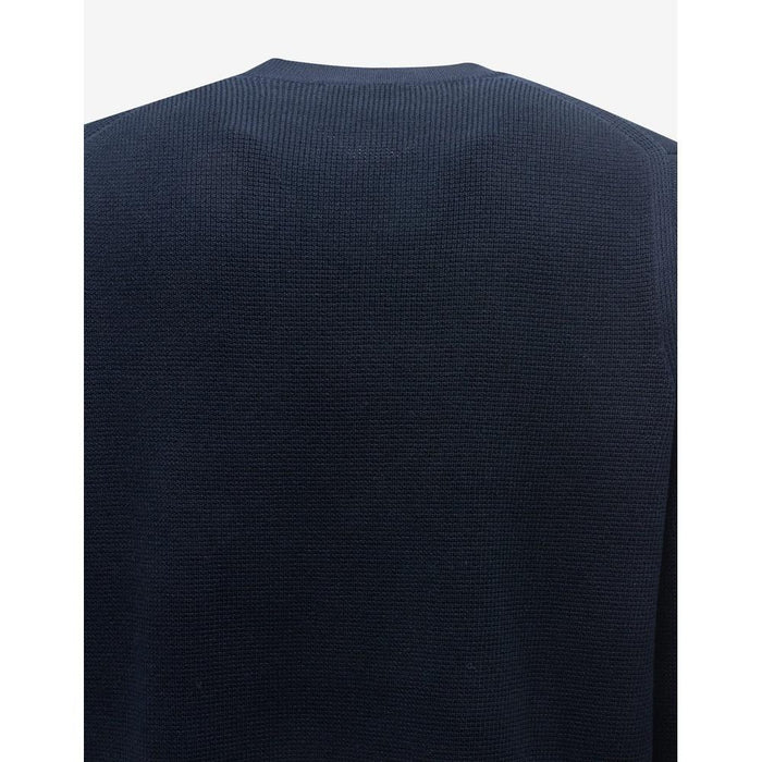STONE ISLAND Logo Patch Cotton Crewneck Sweater Men Black