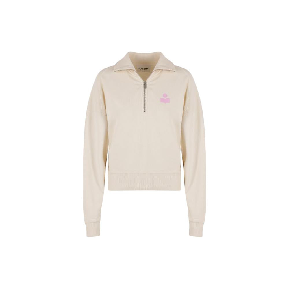 Isabel Marant Ecru Pink Half-Zip Sweatshirt Women’s SW0093FA D1M04E ECPK