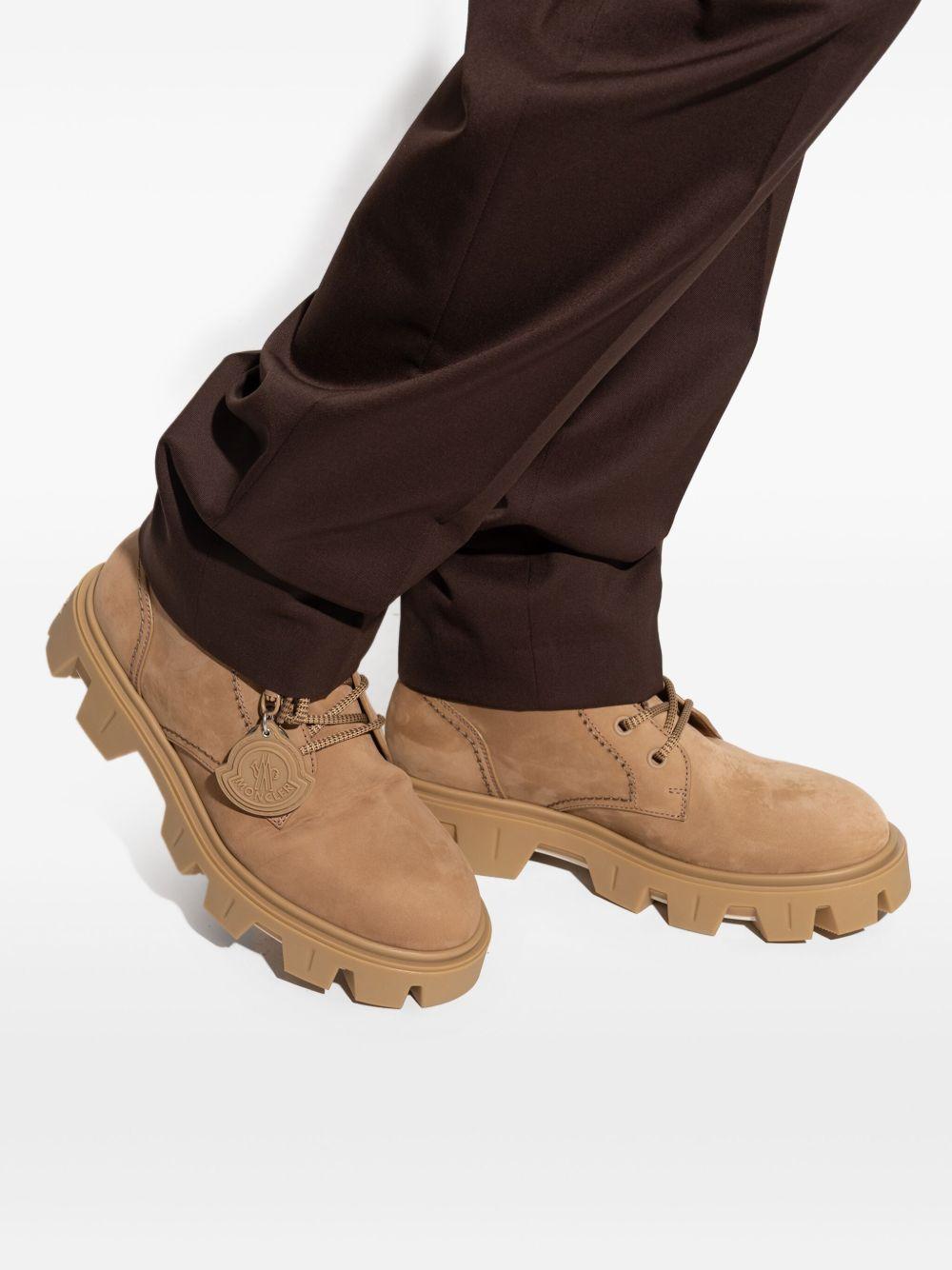 Moncler Leather Ankle Lace-Up Work Boots for Men