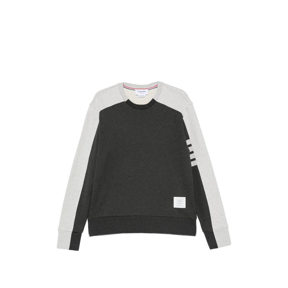 THOM BROWNE Gray Cotton Crewneck Sweatshirt Men’s