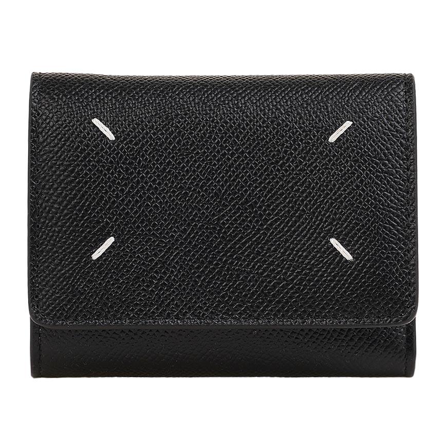 Maison Margiela Unisex Leather Four-Stitch Bifold Wallet Black