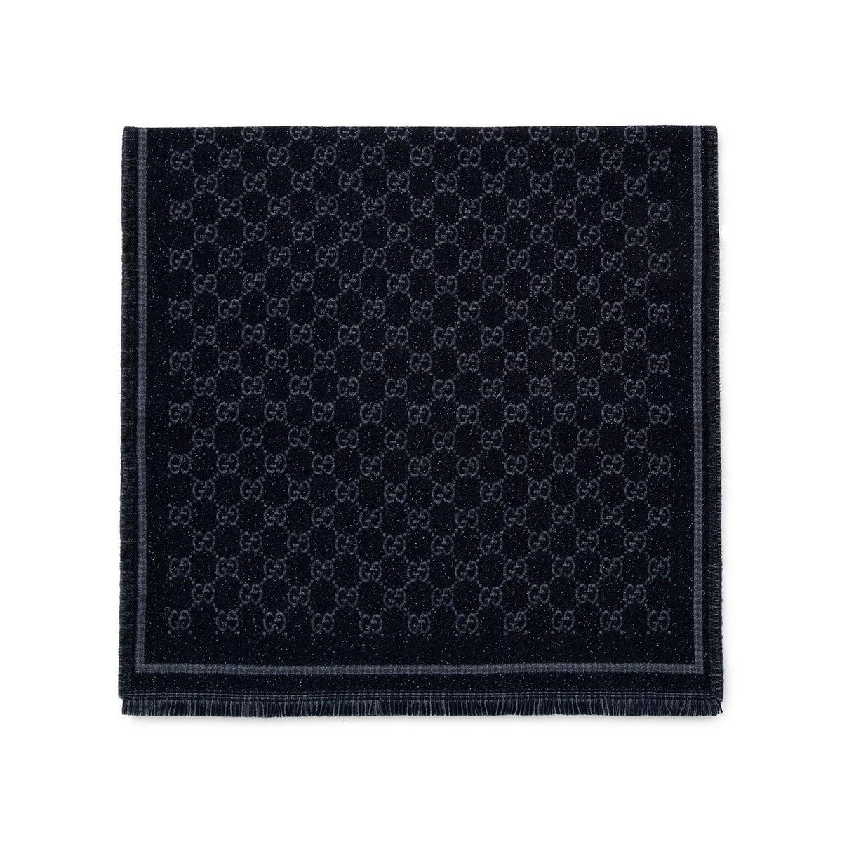 GUCCI Dark Blue GG Wool Scarf 839035 3GAMQ 1468