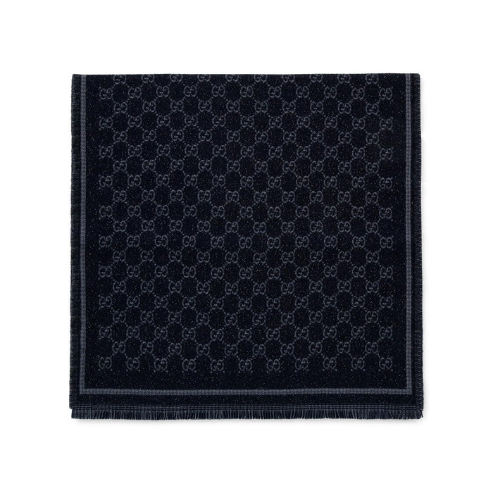 GUCCI Dark Blue GG Wool Scarf 839035 3GAMQ 1468