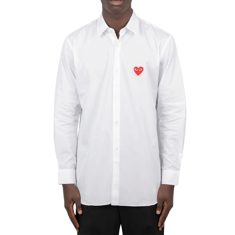 Comme des Garcons Red Heart Patch Men’s Long Sleeve Shirt AZ B002 051 2