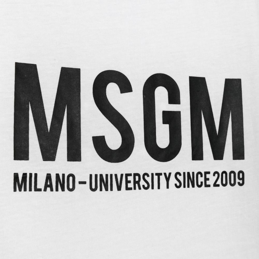 MSGM Kids Womens Jersey T-Shirt White S6MSJUTH051 001