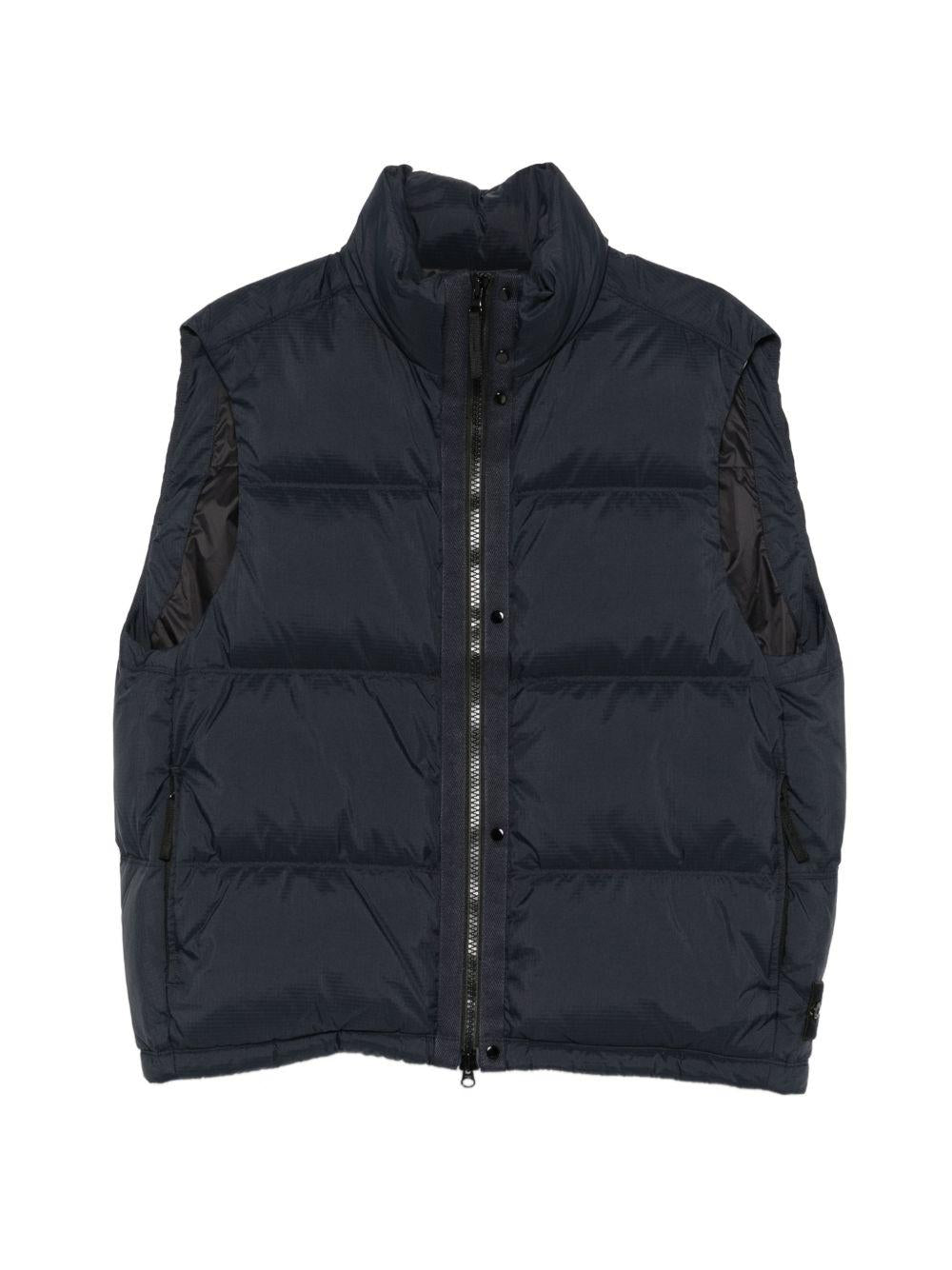 STONE ISLAND Black Nylon Down Vest