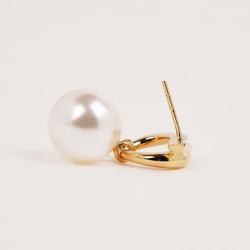 Ferragamo Double Pearl Earrings Gold White Women’s Jewelry