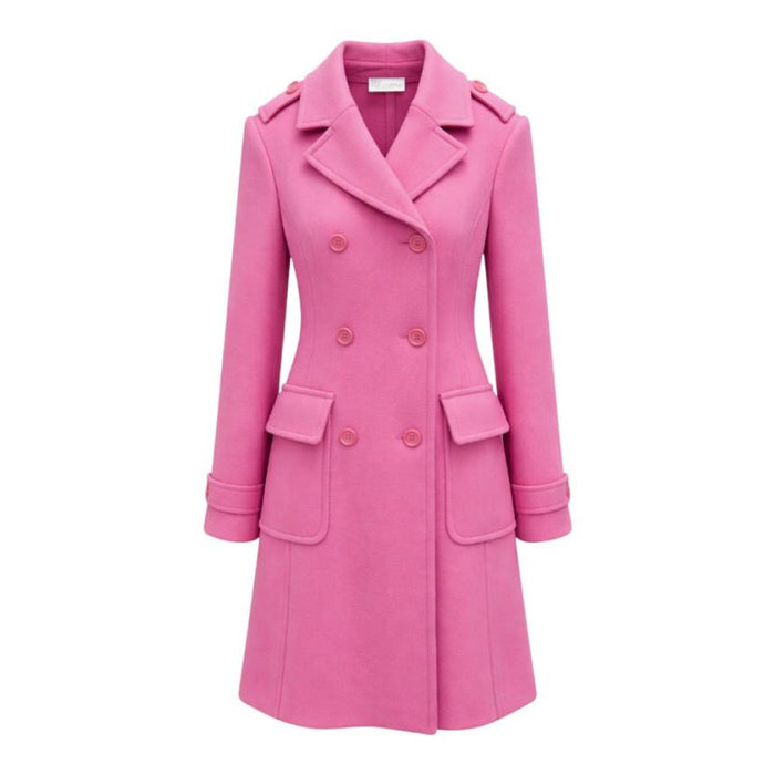 VALENTINO Women’s Cashmere Wool Double Coat Hot Pink