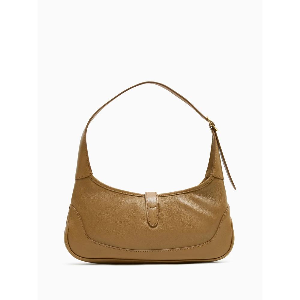 GUCCI Jackie Medium Shoulder Bag Brown Leather