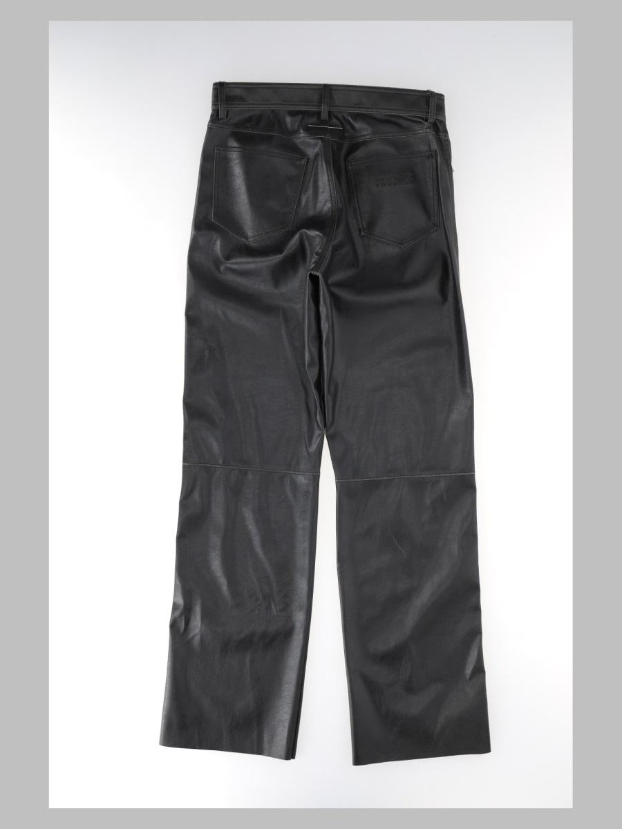 Maison Margiela Black Leather Pants for Men