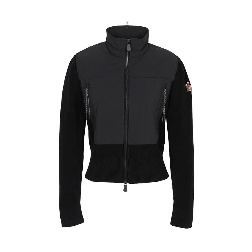 Moncler Tricot Padded Zip-Up Cardigan for Women Black
