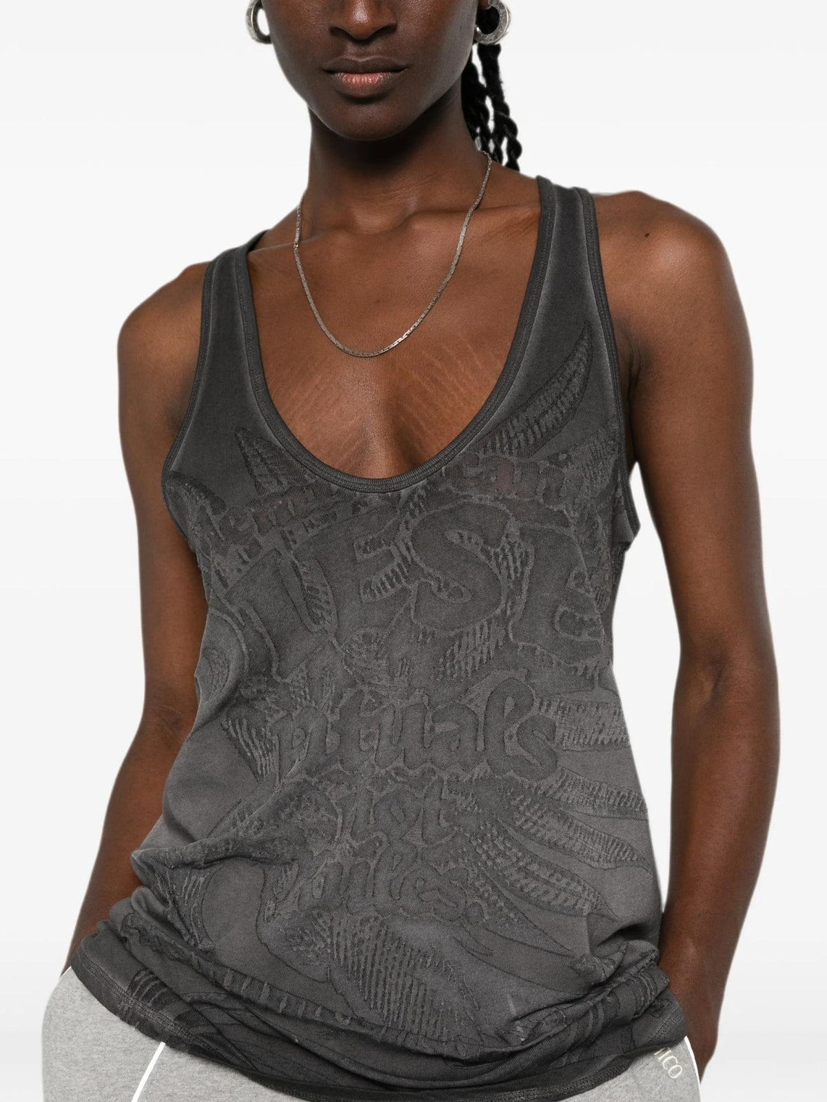DIESEL Cotton Tank Top Sleeveless Shirt White